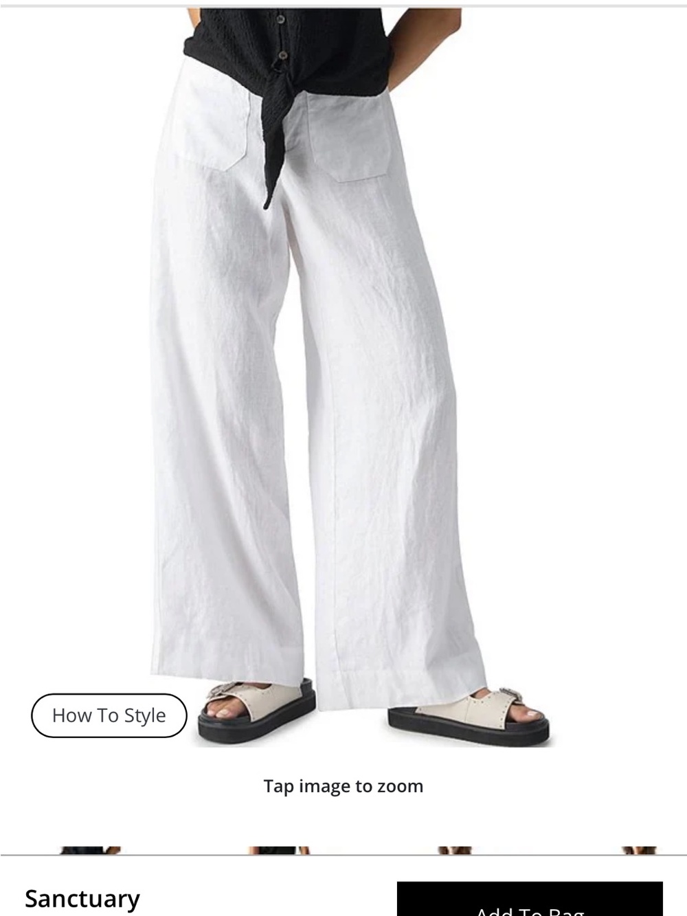Sanctuary White Wide-Leg Linen-Blend Pants
Sold by Anthropology at $119